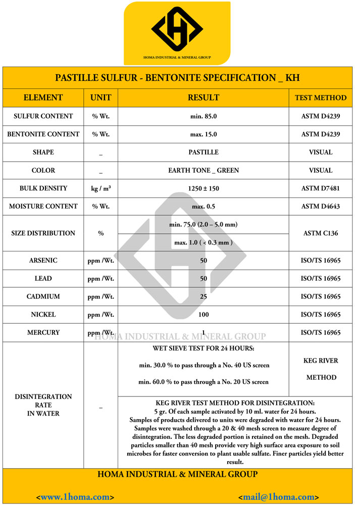 sulfur specification 10